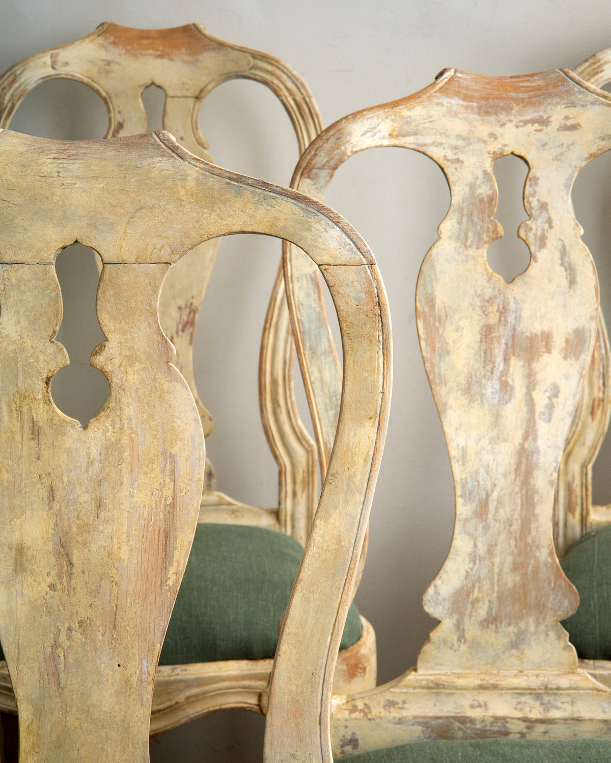18th c, Set of 10 Rococo Dining Chairs