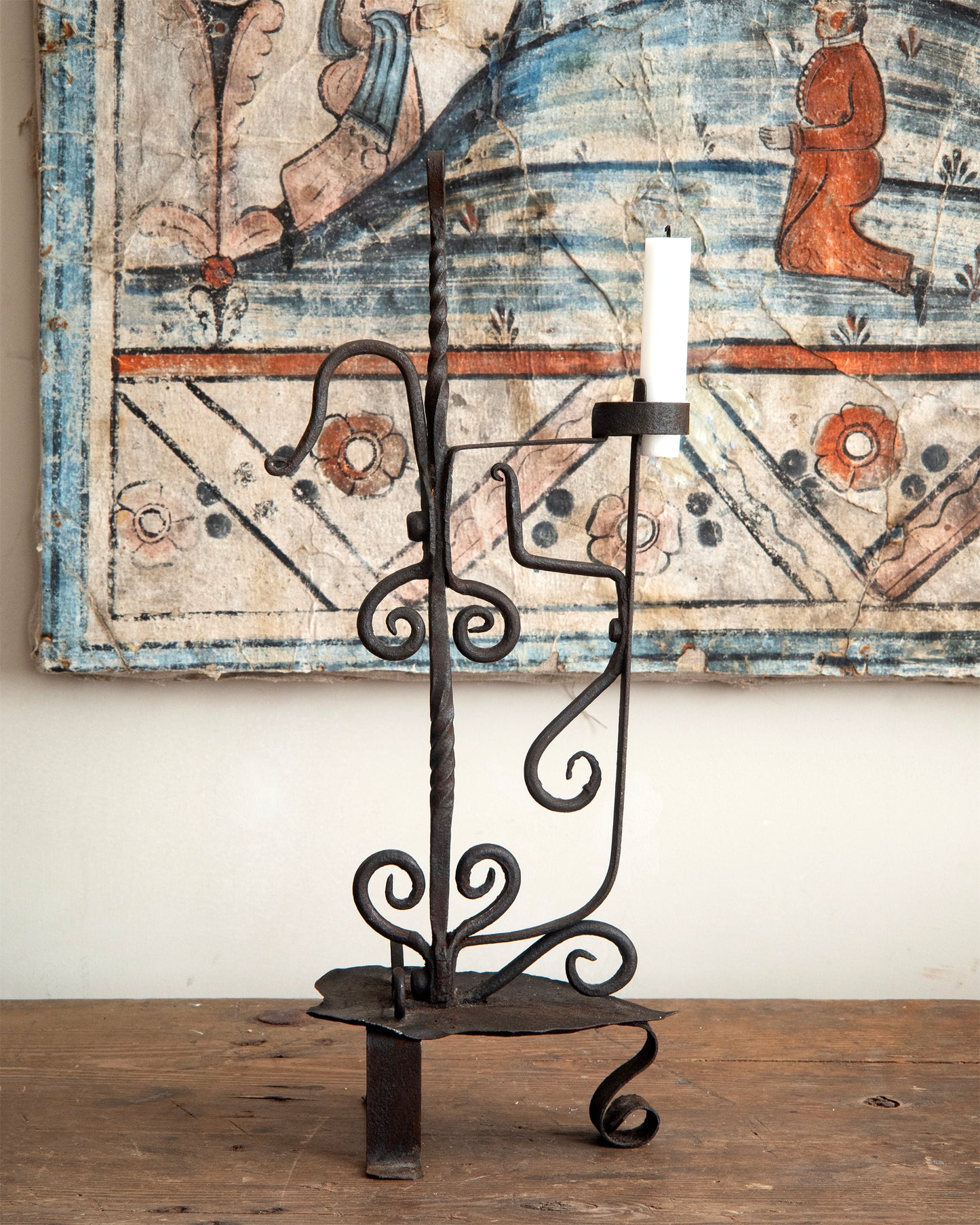 19th c, Wrought Iron Candle Holder