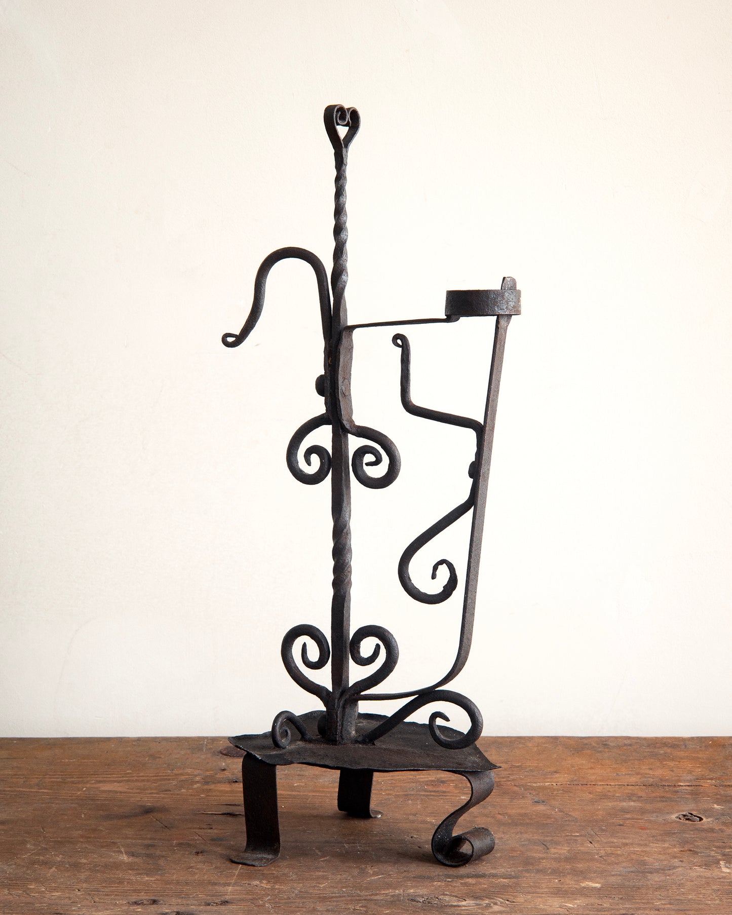 19th c, Wrought Iron Candle Holder