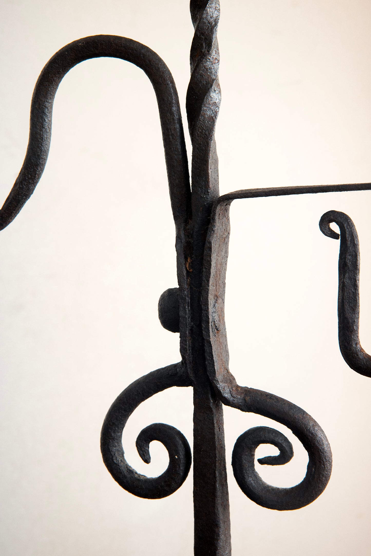 19th c, Wrought Iron Candle Holder