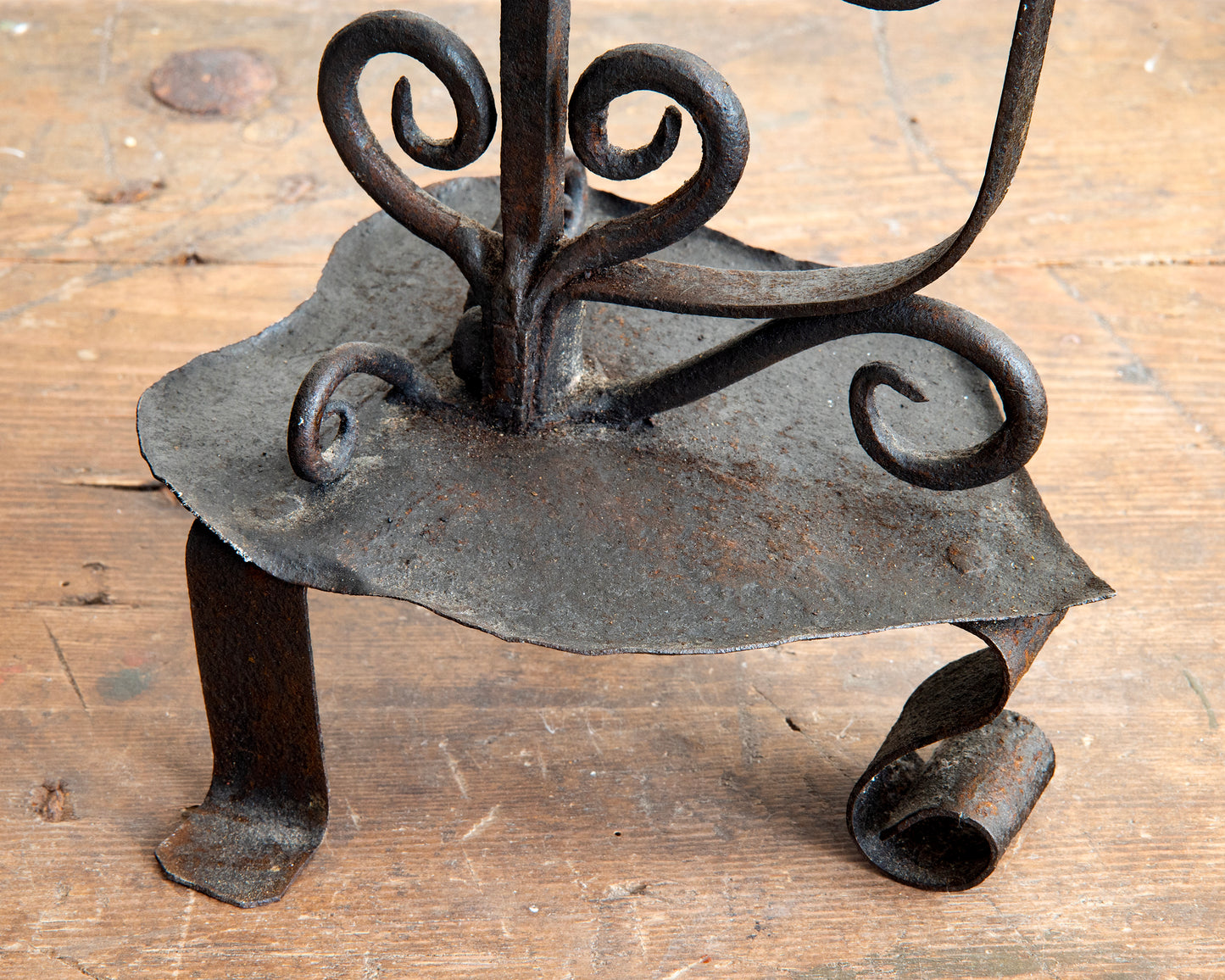 19th c, Wrought Iron Candle Holder