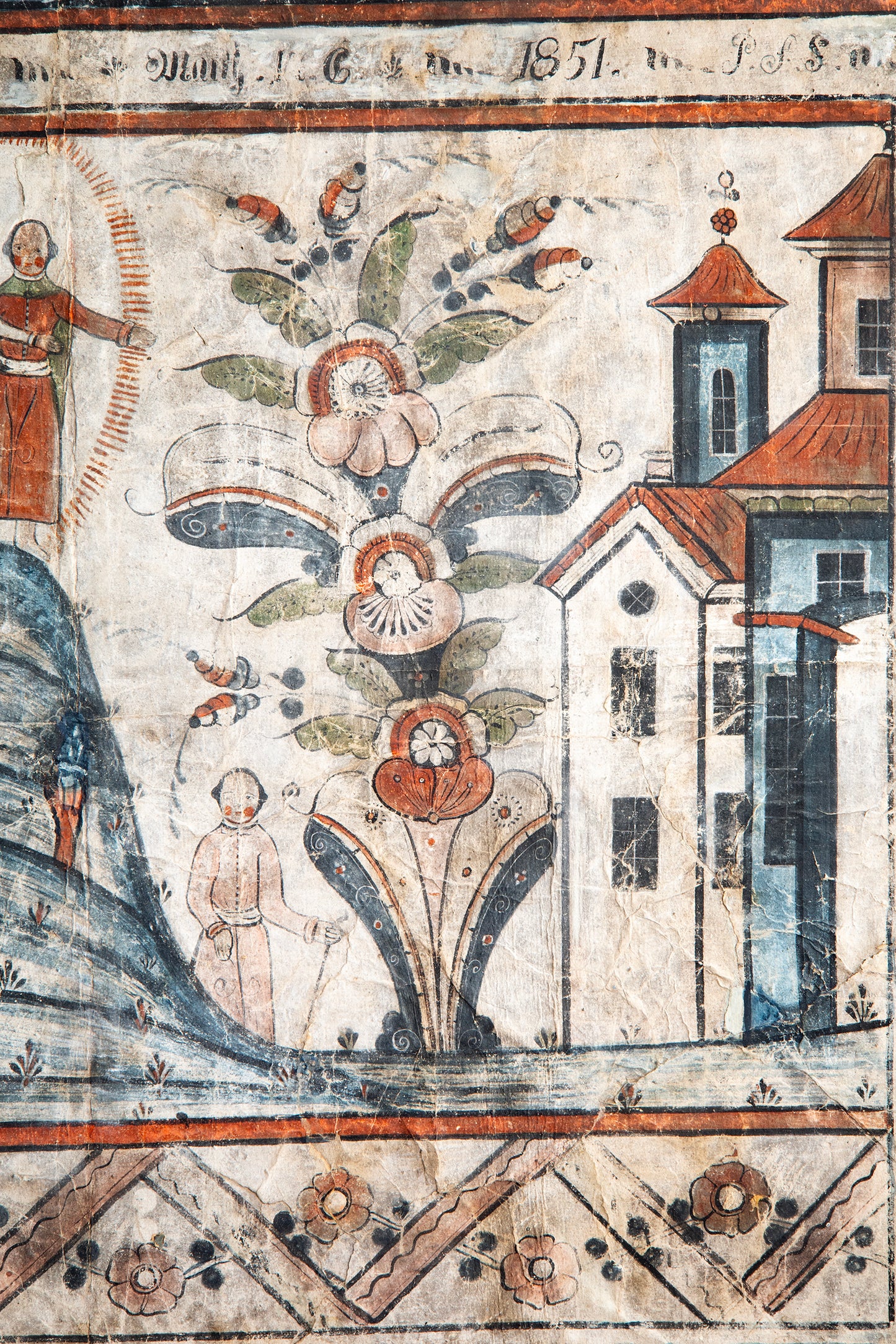 18th c, Folk Art Mural (Bonad)