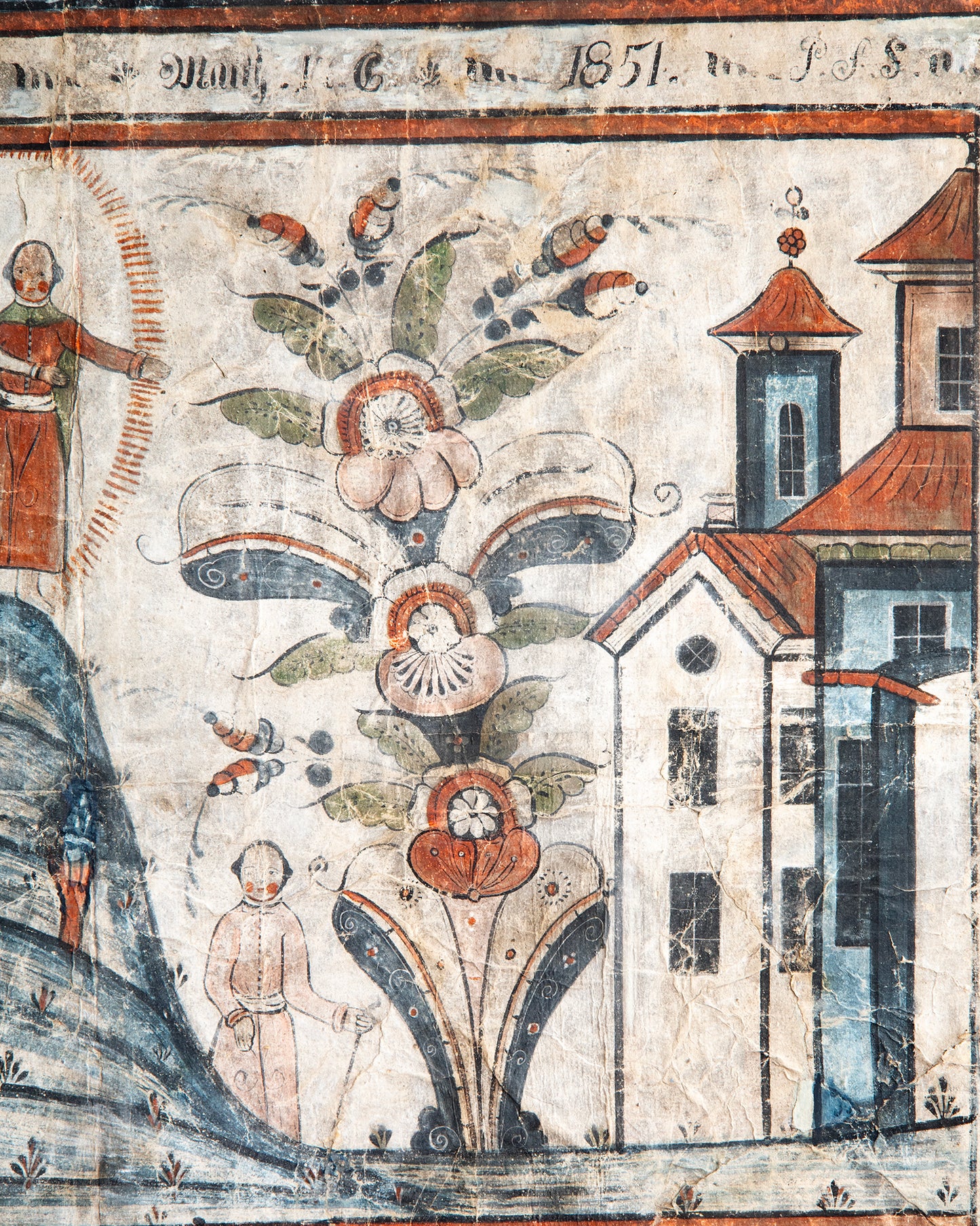 18th c, Folk Art Mural (Bonad)
