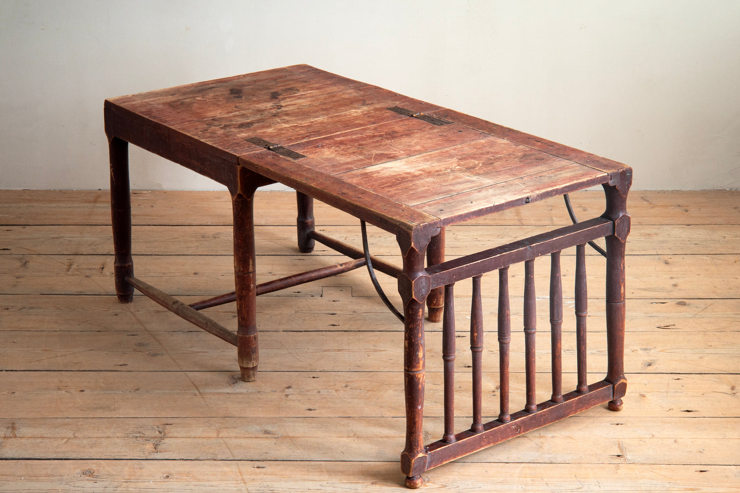 19th c, Folk Art Convertible Chair-Table
