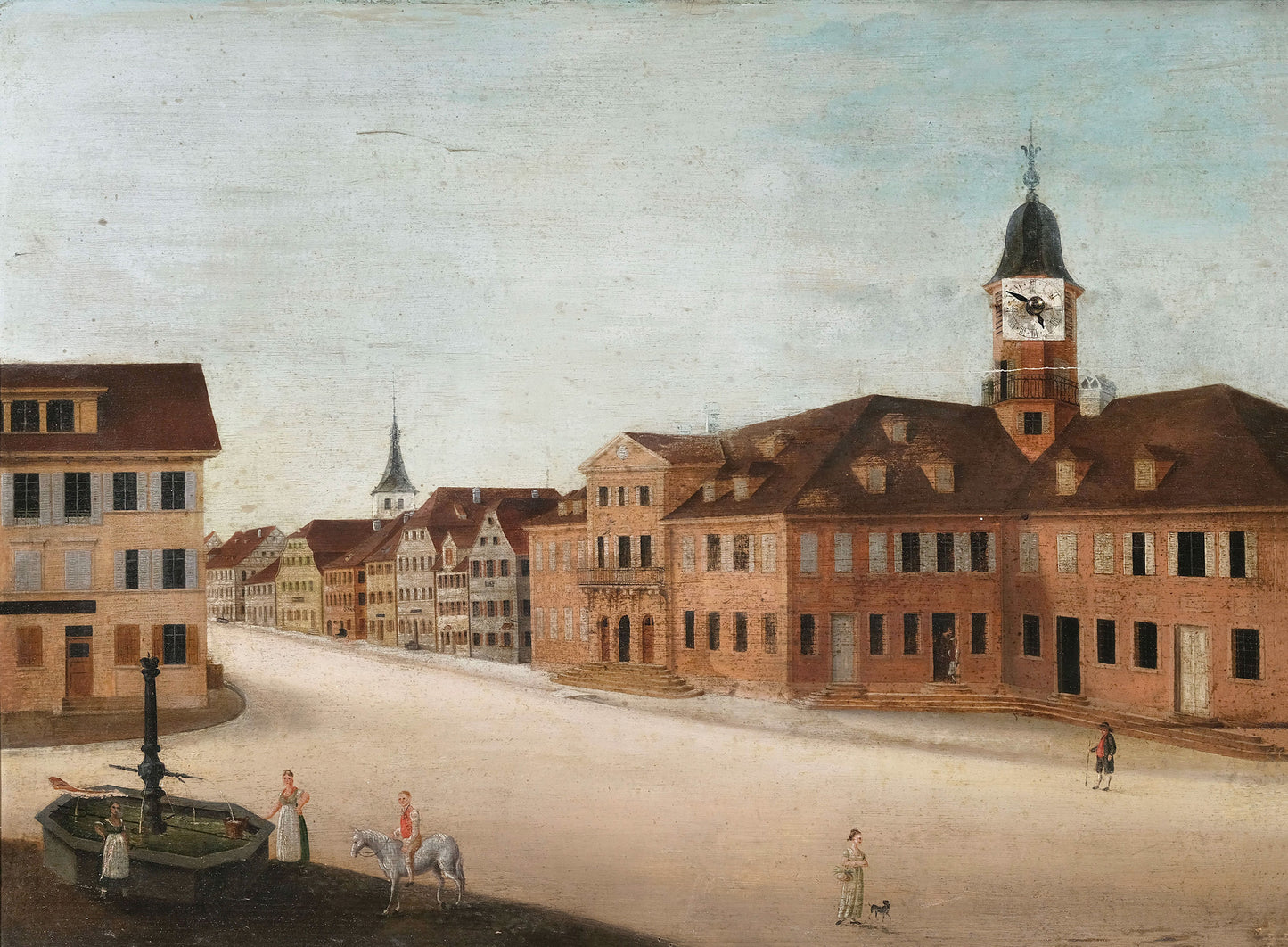 19th c, Mechanical Clock Painting