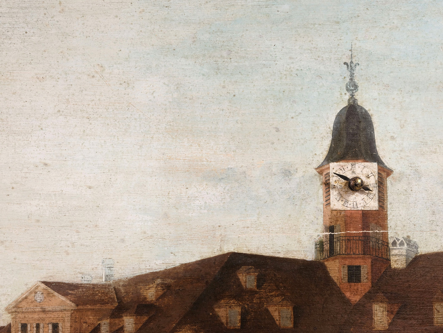 19th c, Mechanical Clock Painting
