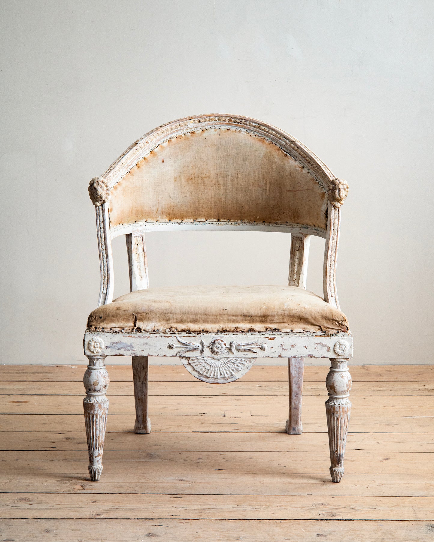 19th c, Gustavian Barrel Back Armchair