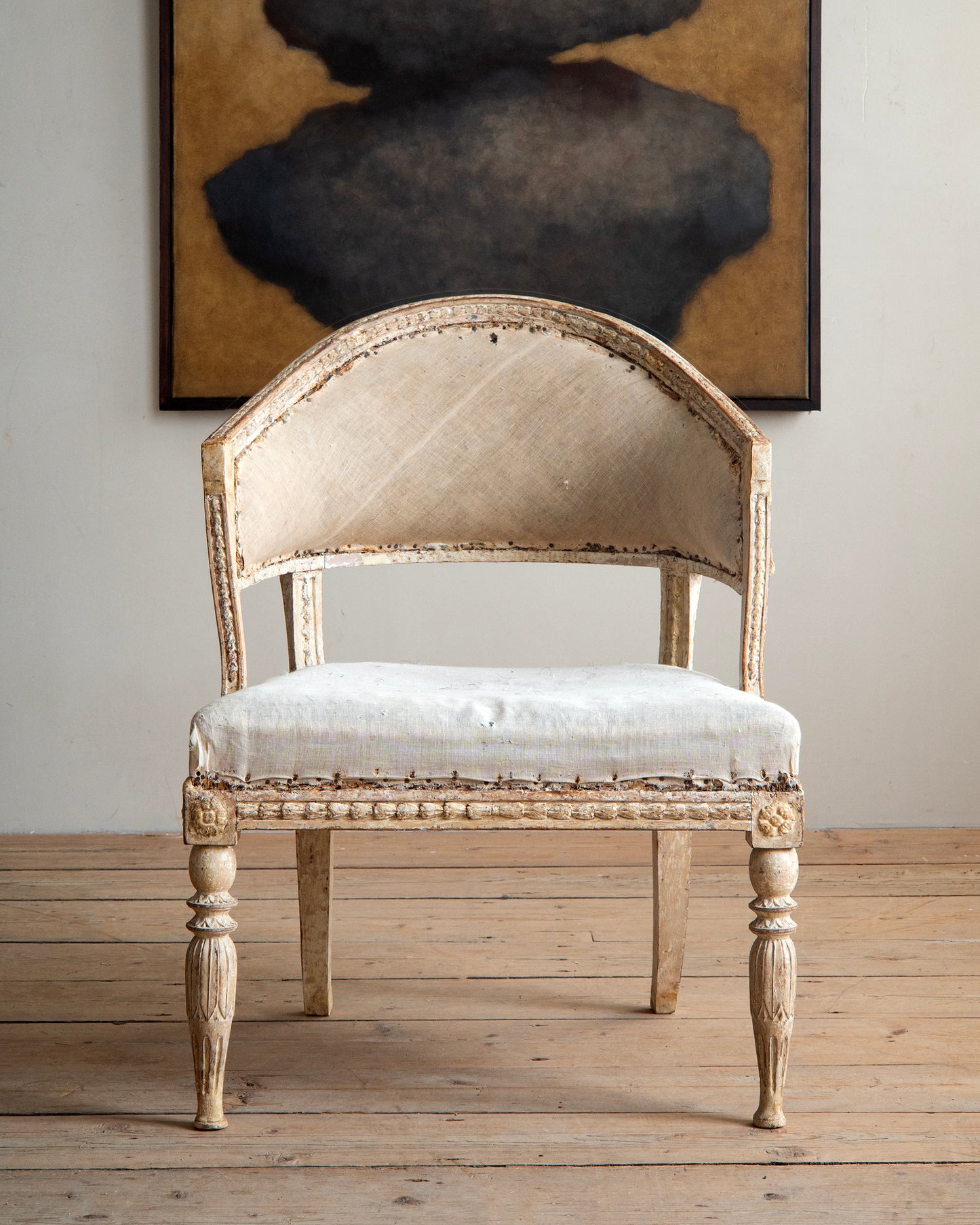 19th c, Gustavian Barrel Back Armchairs