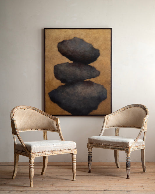 19th c, Gustavian Barrel Back Armchairs