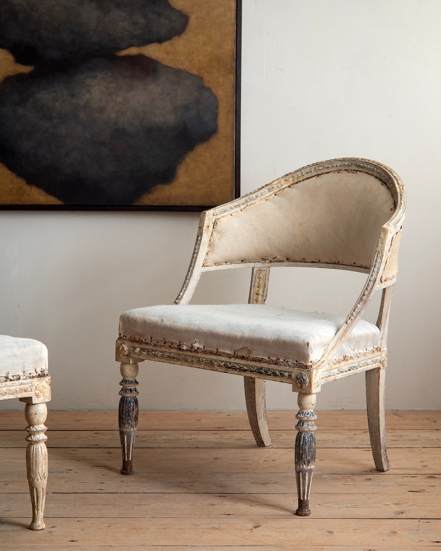 19th c, Gustavian Barrel Back Armchairs