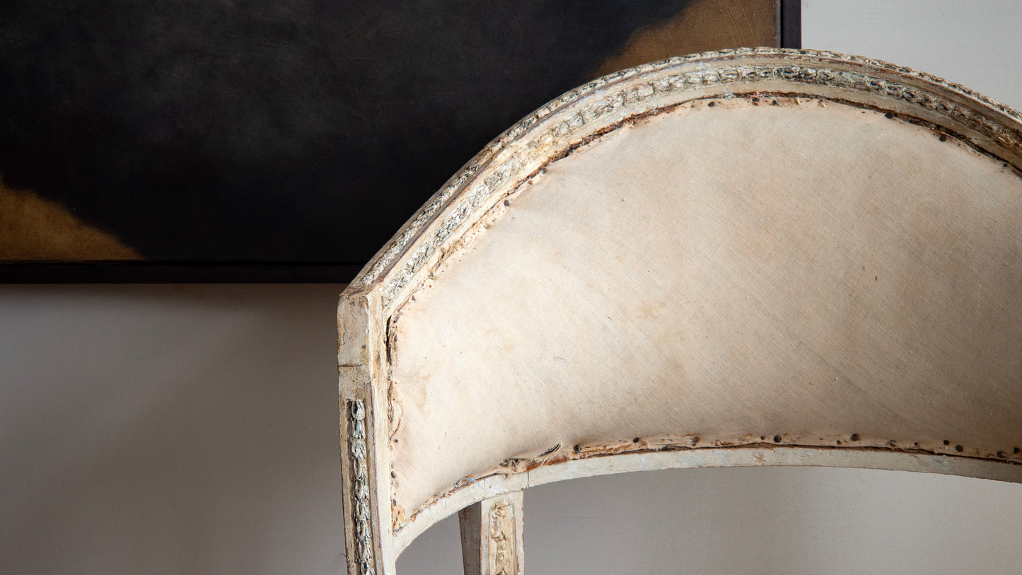 19th c, Gustavian Barrel Back Armchairs