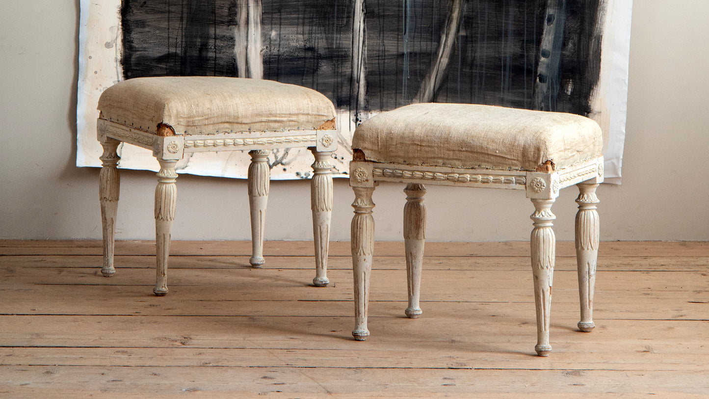 19th c, Gustavian stools