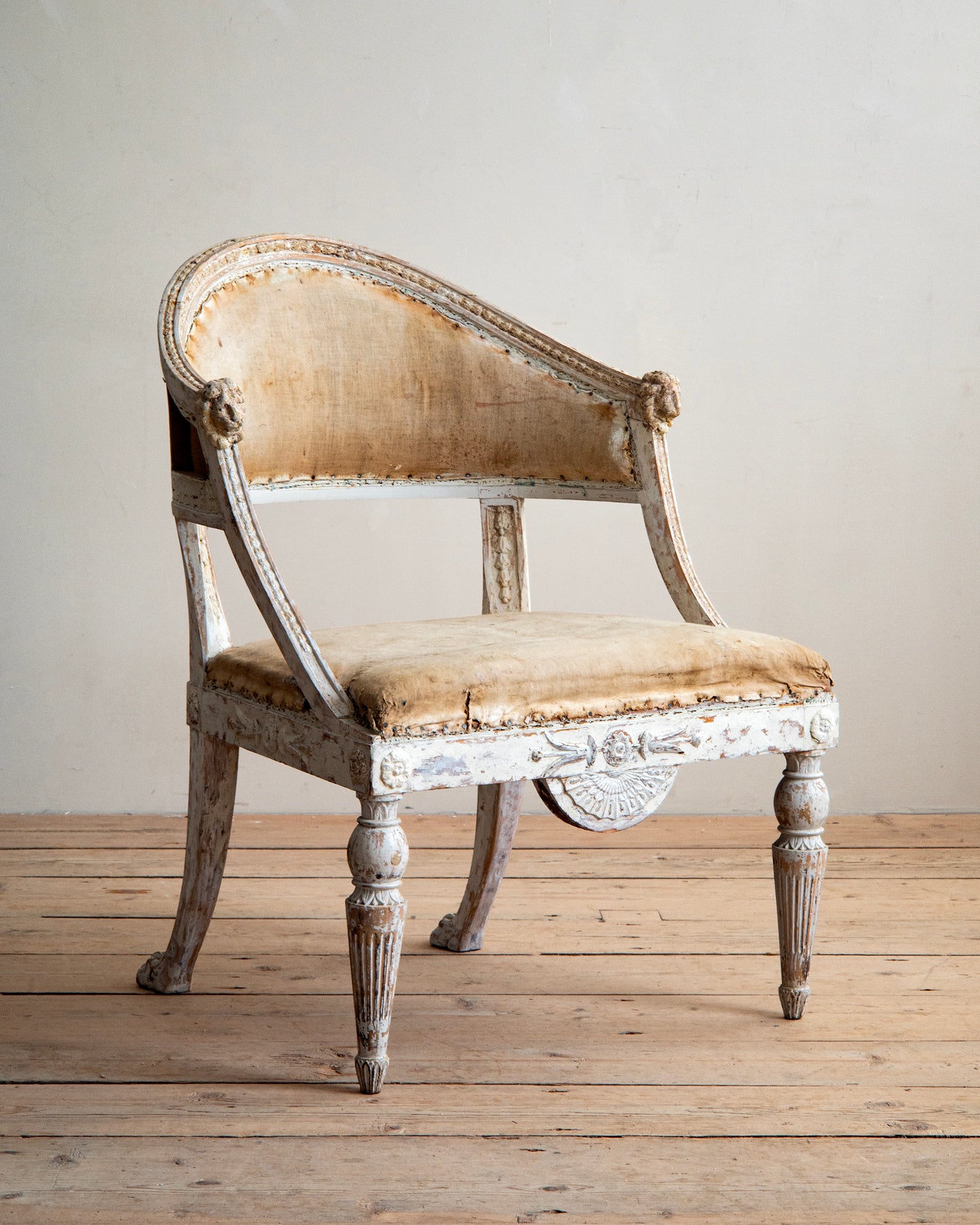 19th c, Gustavian Barrel Back Armchair