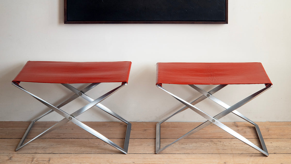 20th c, PK91 Folding Stools