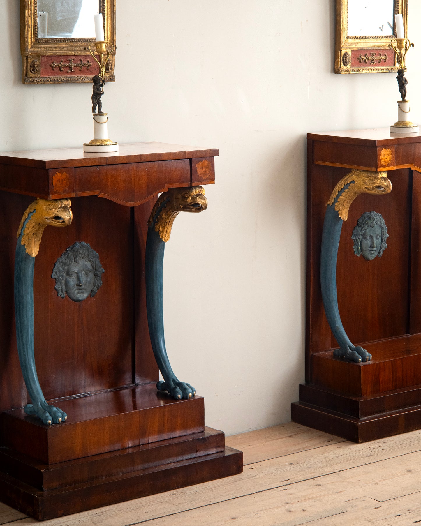 19th c, Pair of Empire Console Tables