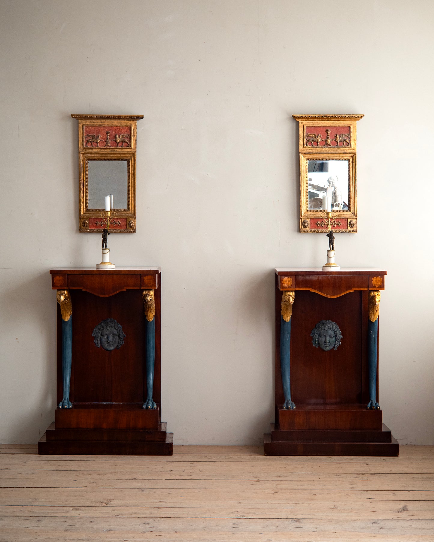 19th c, Pair of Empire Console Tables