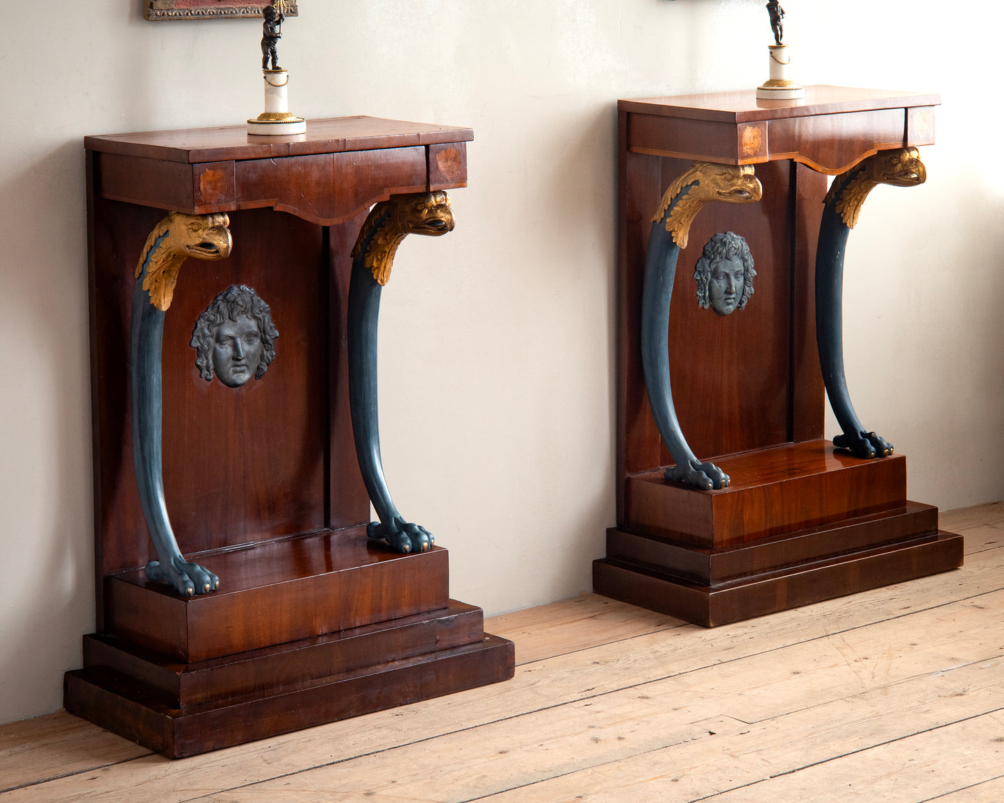 19th c, Pair of Empire Console Tables