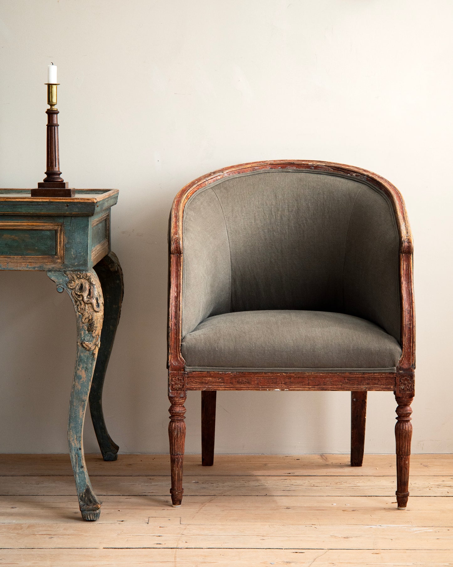19th c, Barrel Back Armchair