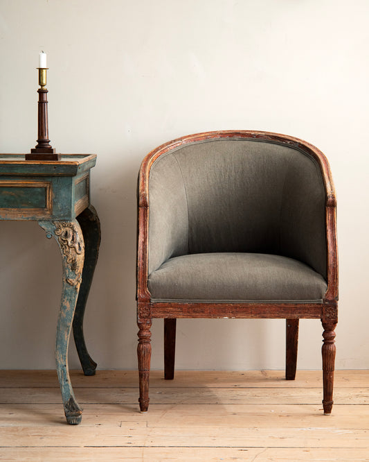 19th c, Barrel Back Armchair