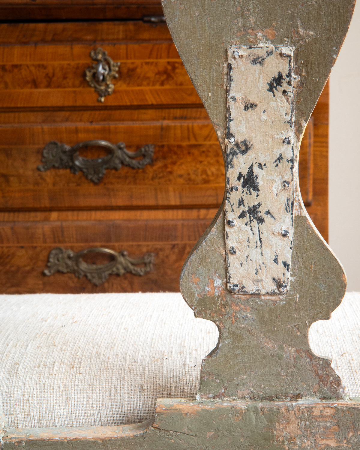 18th c, Rococo Painted Triple-Back Sofa