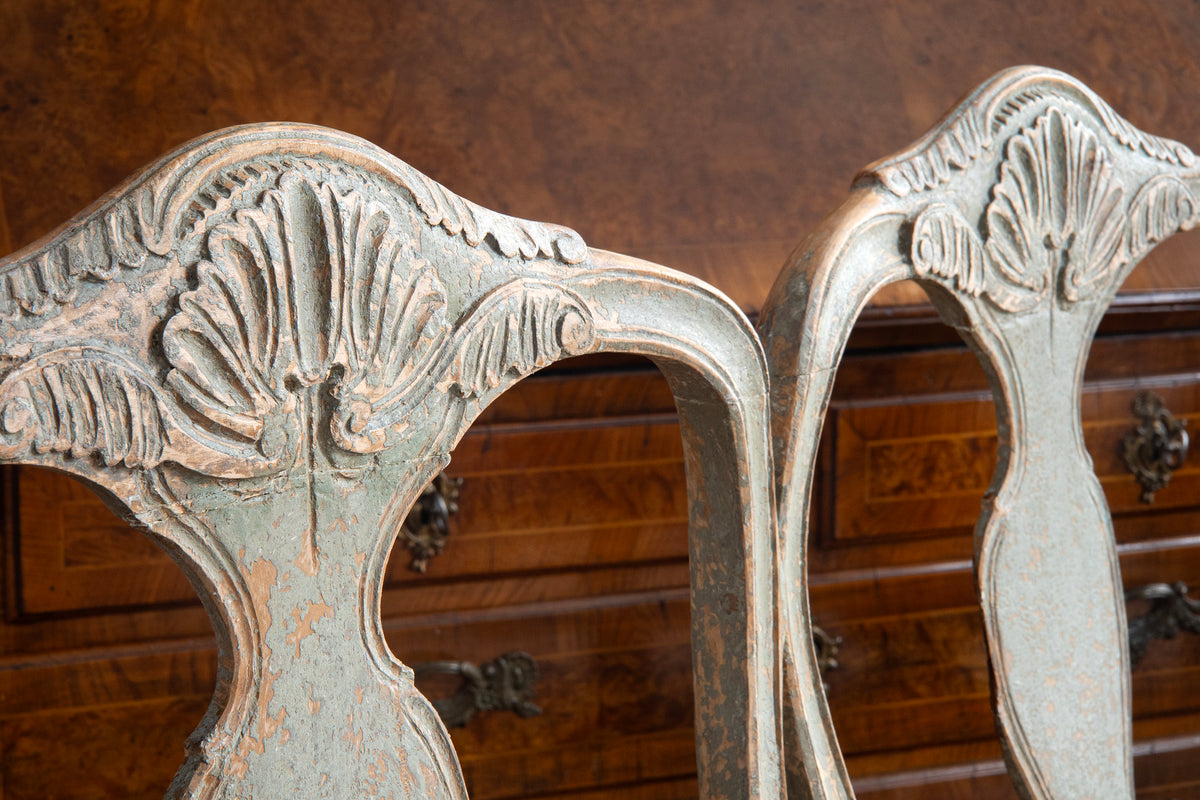18th c, Rococo Painted Triple-Back Sofa