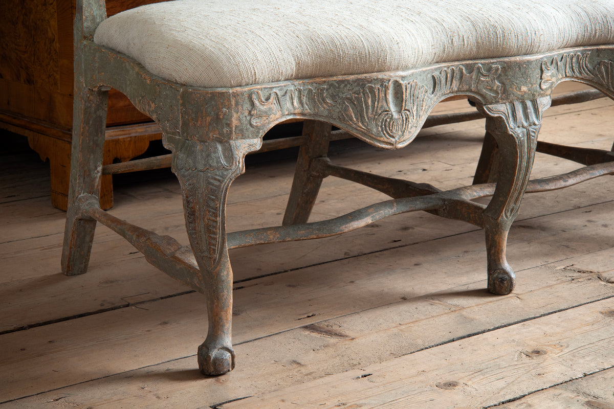 18th c, Rococo Painted Triple-Back Sofa