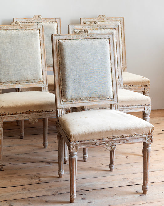 19th c, Six Gustavian Chairs